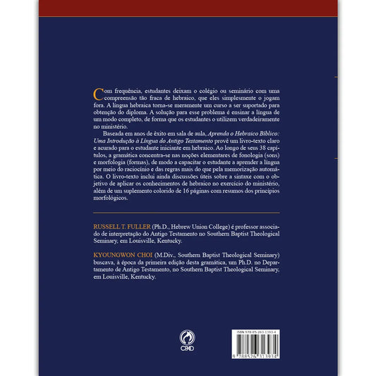 Teología: Aprenda o Hebraico Bíblico I Russel T. Fuller e Kyoungwon Choi I CPAD