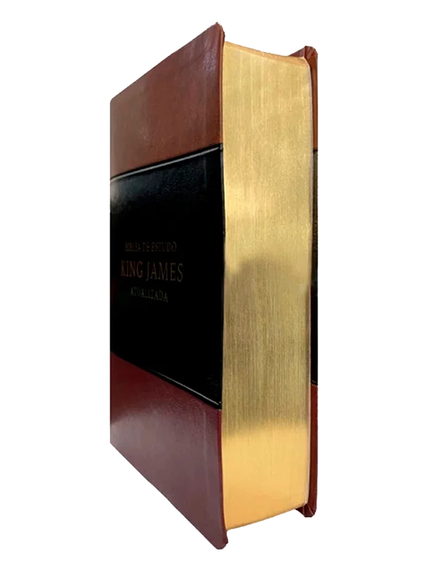 Bíblia KJA Estudo Full Color I Capa Bordô Preta e Marrom