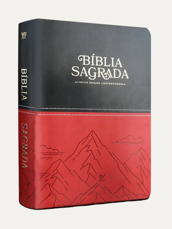 Bíblia AEC letra gigante I preta e vermelho montanhas