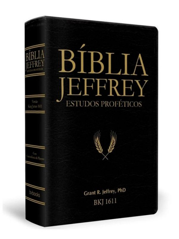 Bíblia Jeffrey Estudos Proféticos | King James | Luxo | Preta e Dourado