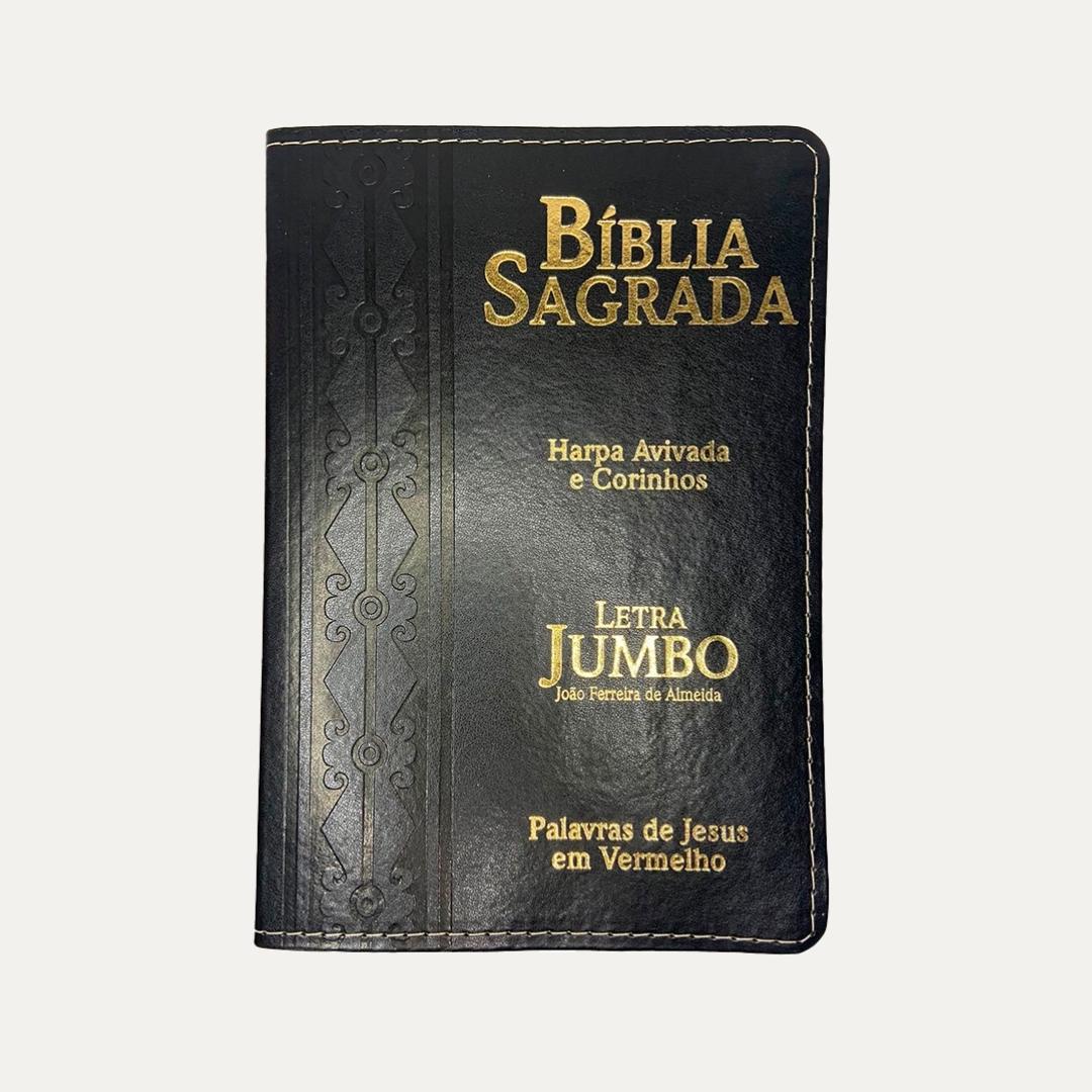 Bíblia Jumbo Capa Luxo I Harpa I Preta I ARC