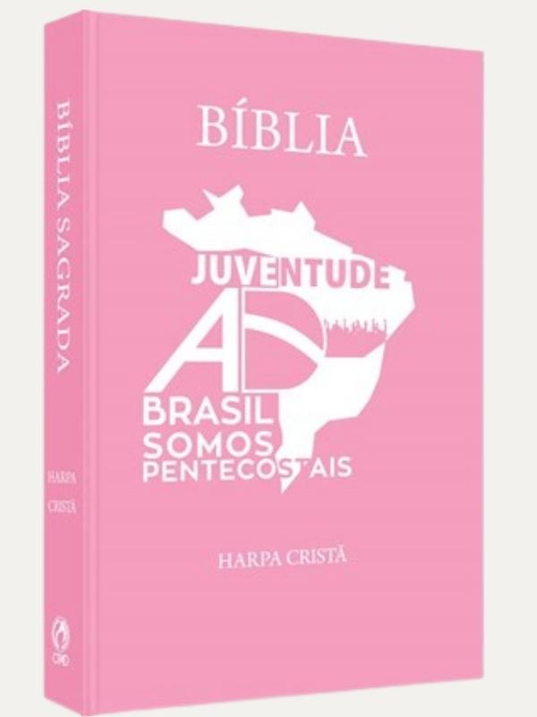 Bíblia Juventude AD do Brasil | Harpa | Capa Dura Rosa