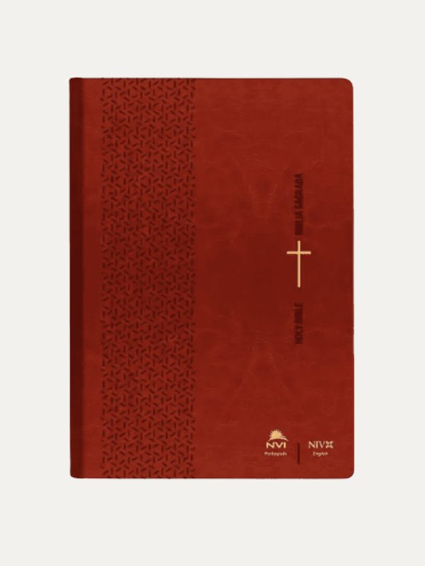 Bíblia NVI bilíngue Português-Inglês I Couro sintético marrom