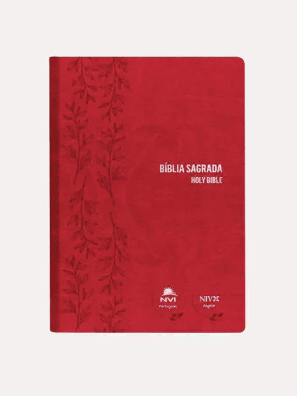 Bíblia NVI bilíngue Português-Inglês I Couro sintético Pink I Vida