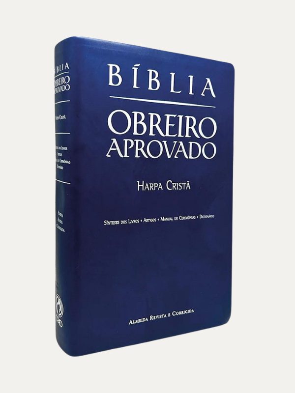 Bíblia Obreiro Aprovado I Harpa Crista I Media Luxo Azul