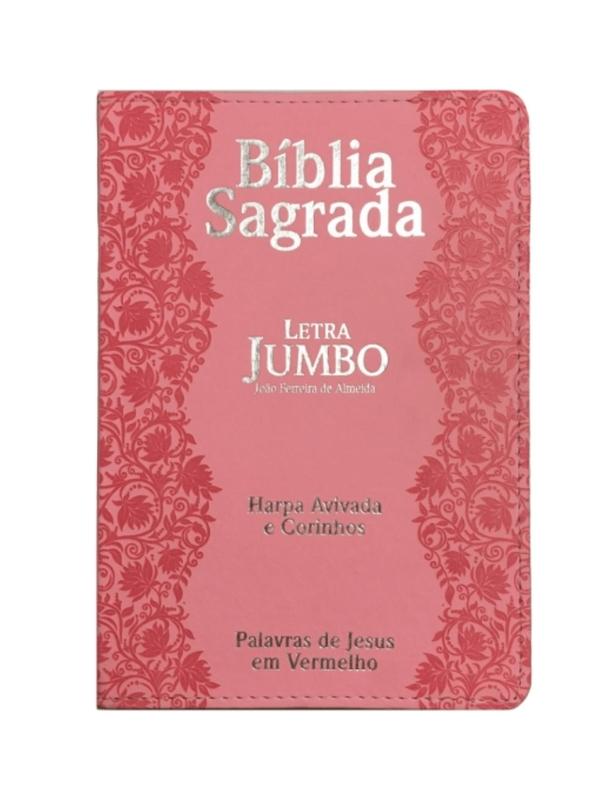 Bíblia Sagrada | Letra Jumbo | Harpa Avivada | Flores Rosa