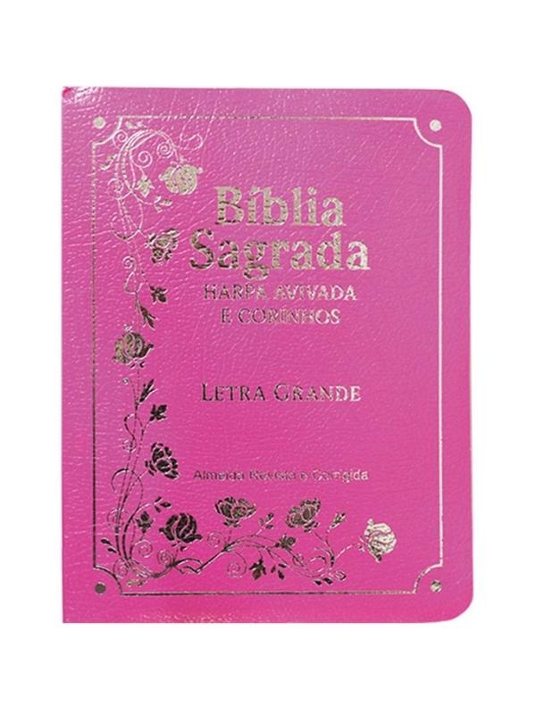 Bíblia Sagrada Media | Letra Grande | Harpa Avivada | Covertex Pink