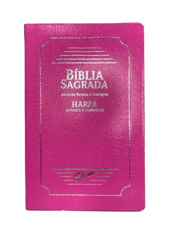 Bíblia Slim I ARC I Harpa e Corinhos I Pink