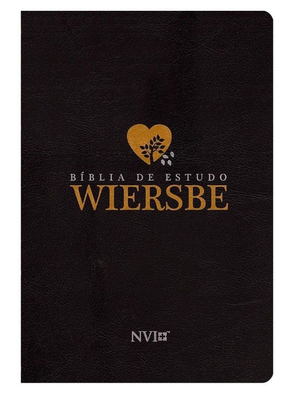 Bíblia de estudo Wiersbe luxo preta NVI - GEO