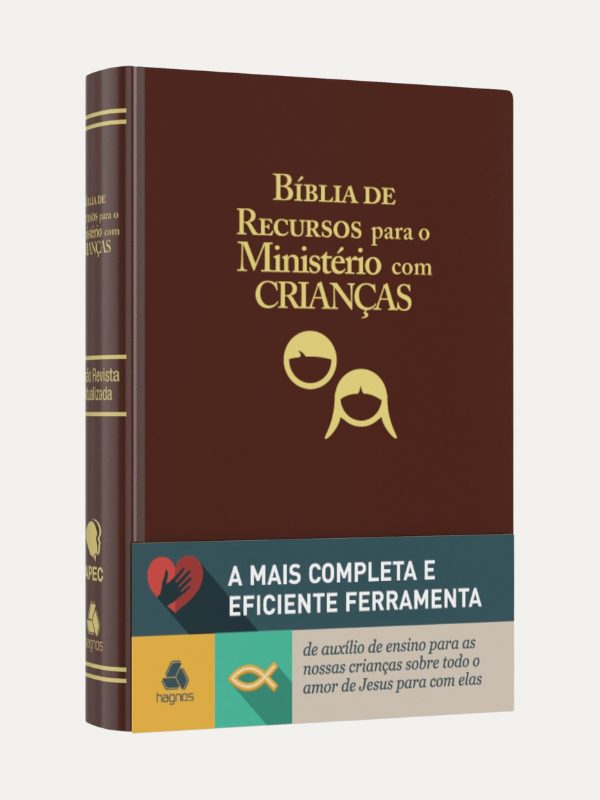 Bíblia de recursos para o ministério com crianças - APEC - Luxo PU marrom