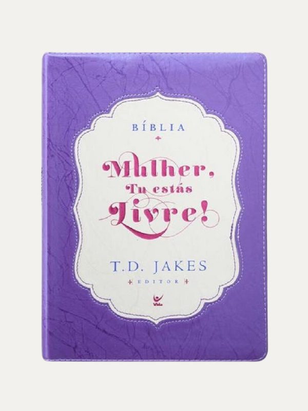 Bíblia Mulher Tu estás Livre - TD Jakes Capa Luxo Roxo I CAPA IMPERFEITA