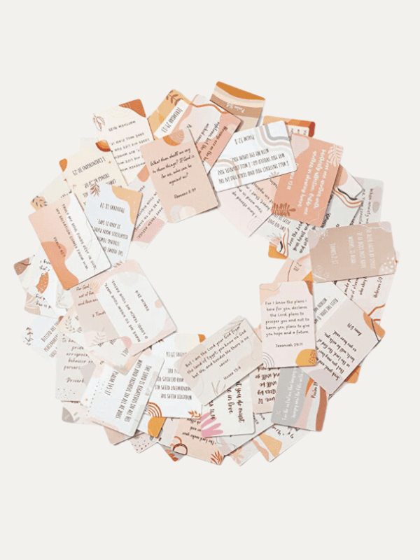 Cartões com Versículo Bíblico I 70 unidades I Estilo Boho
