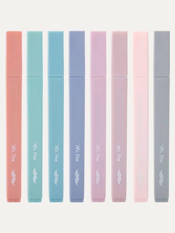 Marcadores I Ponta de Cinzel I 8 Cores Pastéis