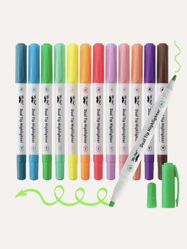 Marcadores de Ponta Dupla I 12 Cores