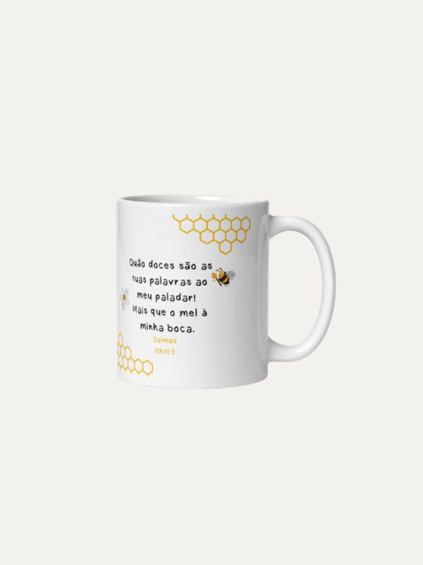 Salmos 119.103 I Caneca de Ceramica Branca I Grande 15oz