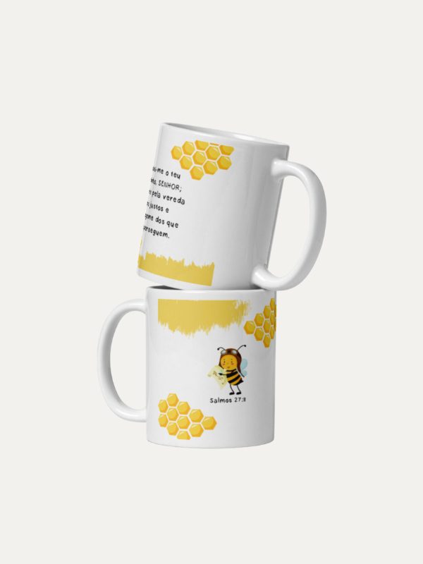 Salmos 27.11 I Caneca de Cerâmica Branca I Média 12oz