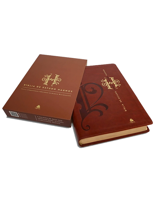 Bíblia de Estudo Hagnos Marrom com notas e comentários de Harold Willmington