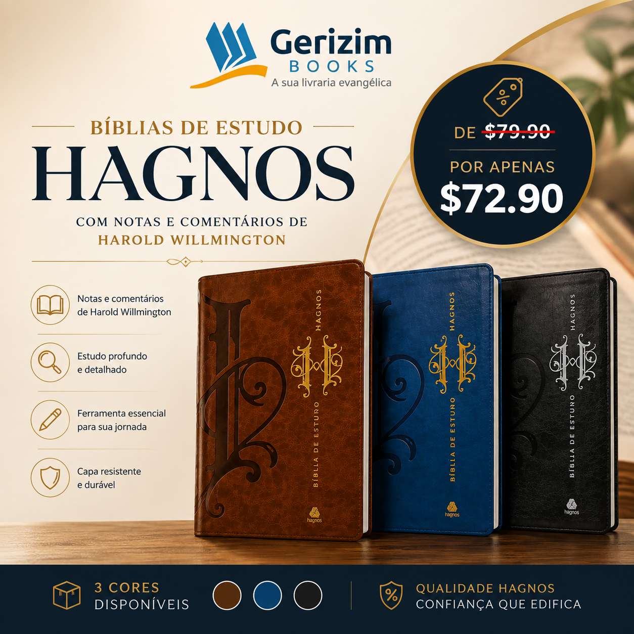 Bíblia de Estudo Hagnos com notas e comentários de Harold Willmington
