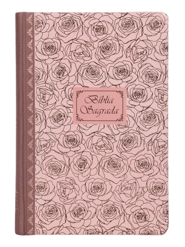 Bíblia Sagrada Católica I Letra Grande I Rosas I Capa Dura
