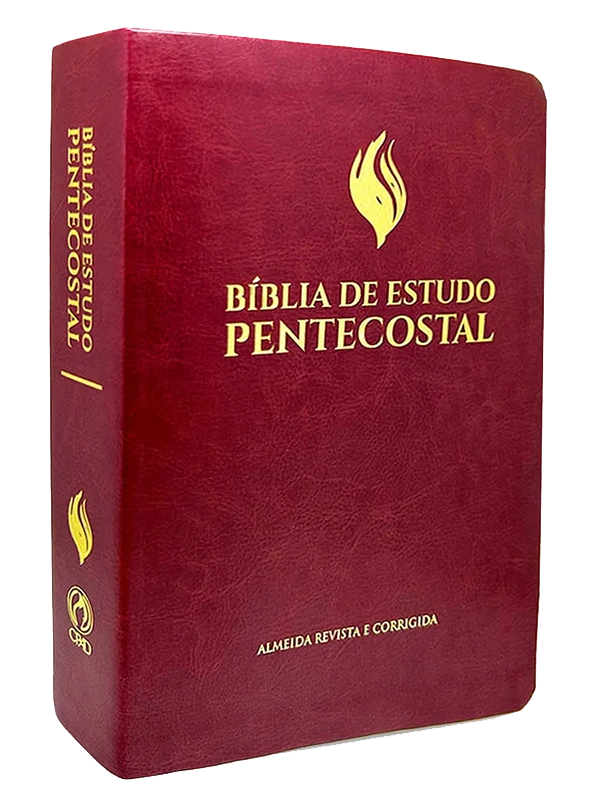 Bíblia De Estudo Pentecostal Média Luxo Vinho I CPAD