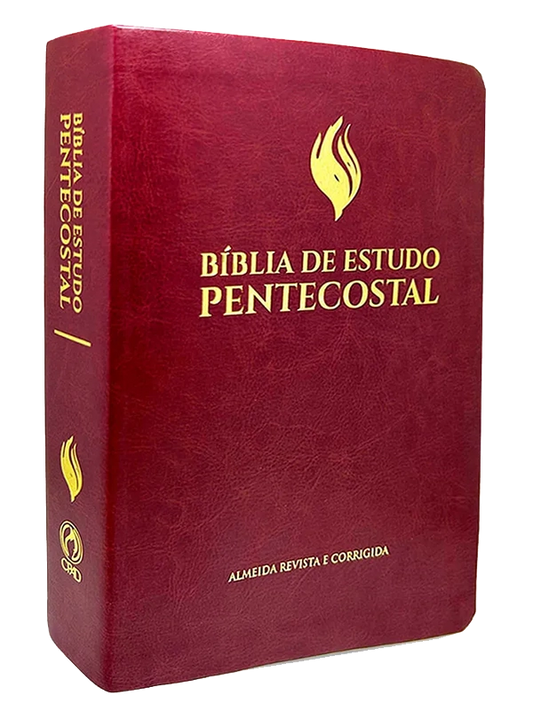 Bíblia De Estudo Pentecostal Média Luxo Vinho I CPAD