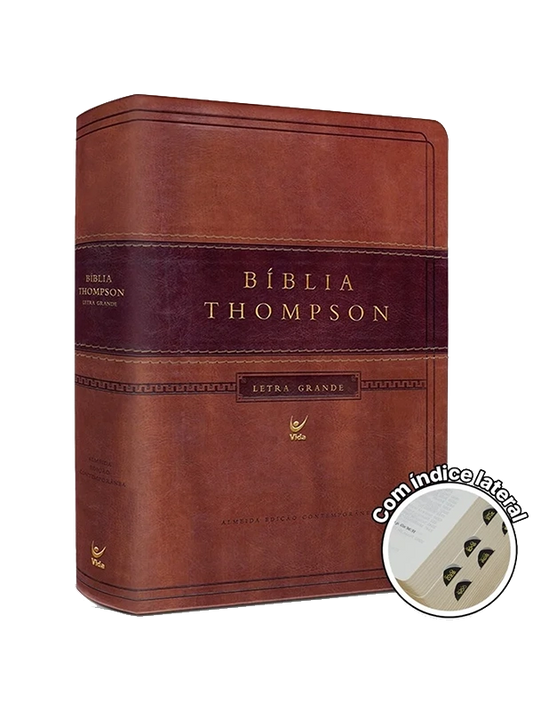 Biblia de Estudo Thompson I AEC Letra Grande I Capa Luxo Marrom c/ índice