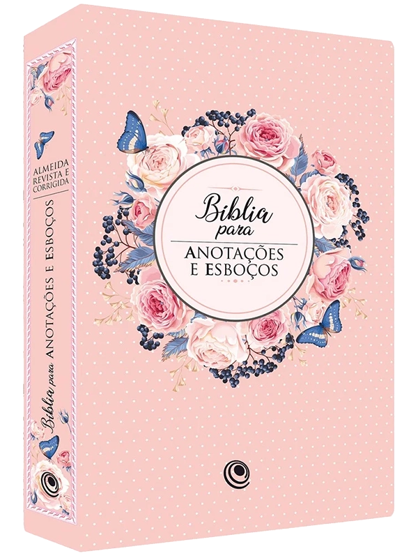 Bíblia para Anotações e Esboços | ARC | Capa Luxo Floral Rosa