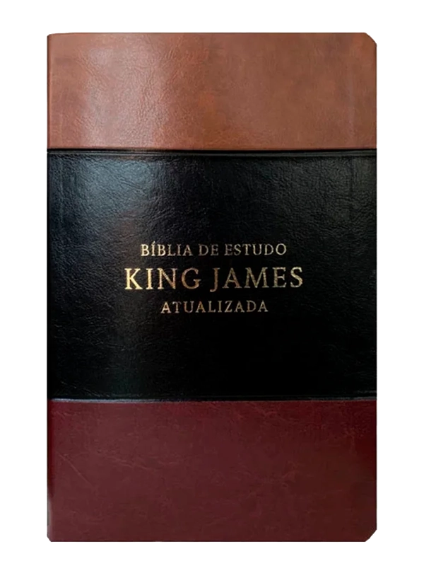 Bíblia KJA Estudo Full Color I Capa Bordô Preta e Marrom