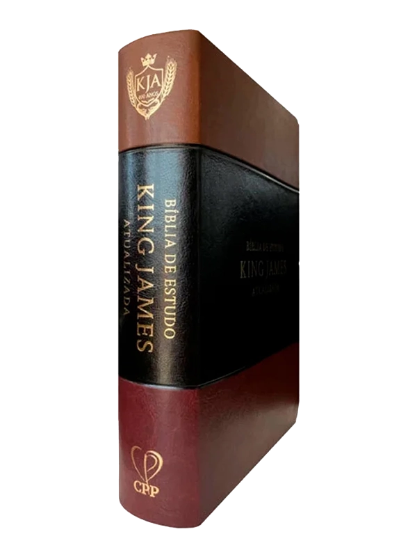 Bíblia KJA Estudo Full Color I Capa Bordô Preta e Marrom