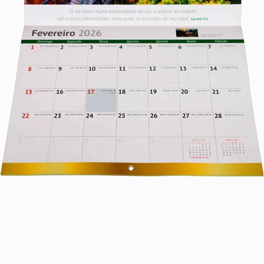 Calendário de Parede 2026 | Paisagem | Pão Diário