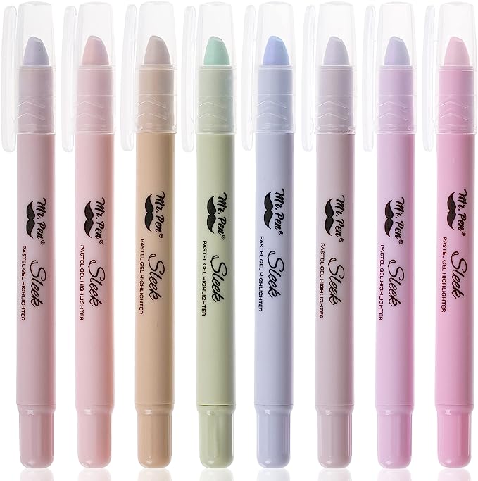 Marcador de Gel para Biblia I 8 Unidades I Tons Pasteis Claros