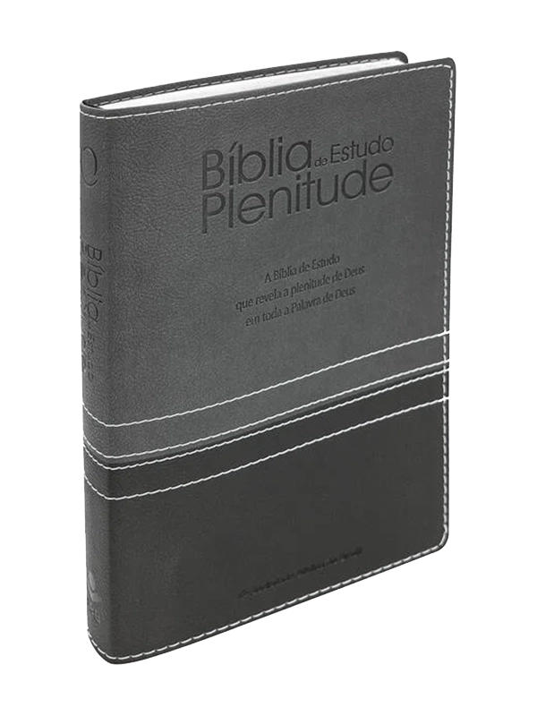Bíblia de Estudo Plenitude | ARA | Letra Normal | Capa Luxo Cinza e Preto