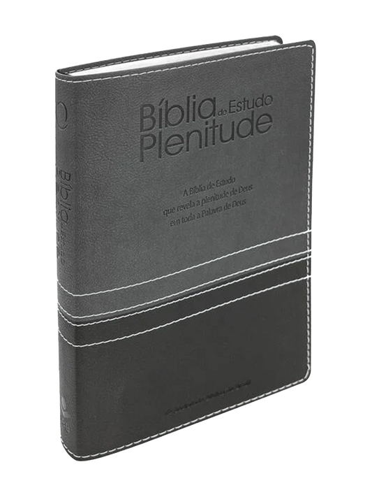 Bíblia de Estudo Plenitude | ARA | Letra Normal | Capa Luxo Cinza e Preto