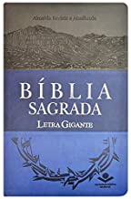 Bíblia RA Com Índice e Letra Gigante - Luxo Cinza, Azul Claro e Escuro