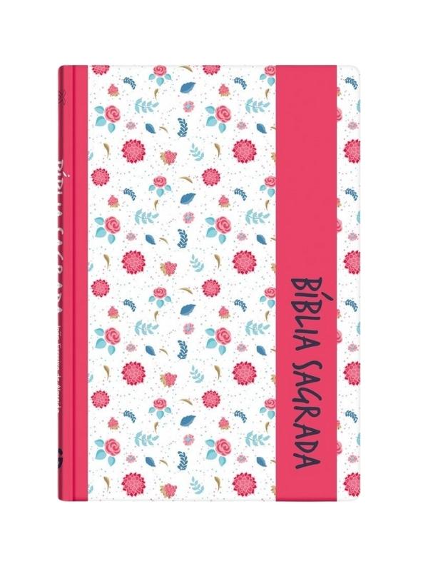 Bíblia Sagrada RC I Semi-luxoI Pink Floral
