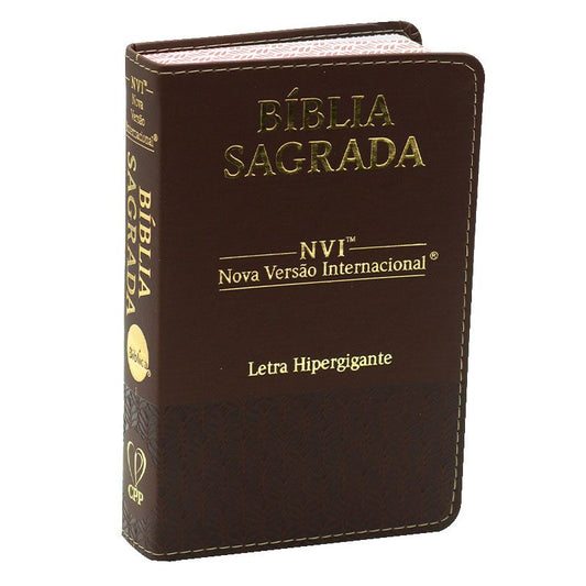 Bíblia Sagrada | NVI | Letra Hipergigante | Capa Luxo Marrom