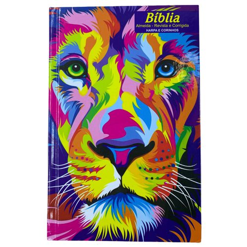 Bíblia Leão Aquarela | ARC | Letra Normal | Harpa e Corinhos | Capa Dura