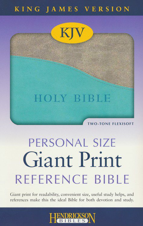 KJV Personal Size Giant Print Reference Bible | Imitation Leather | Turquoise/Gray