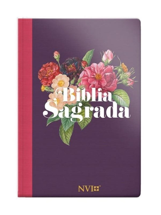 Bíblia Sagrada I NVI I Letra Gigante I Floral Vinho
