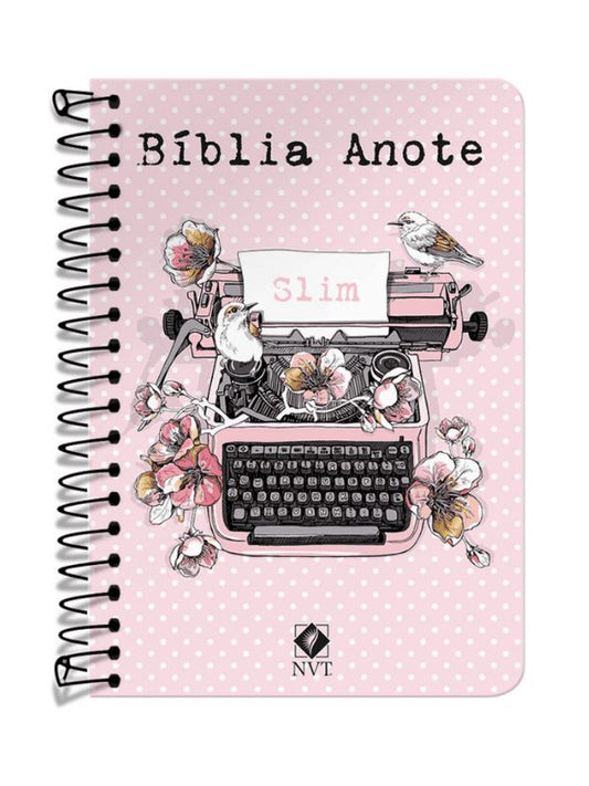 Bíblia NVT Anote Slim Espiral I Typo Rosa
