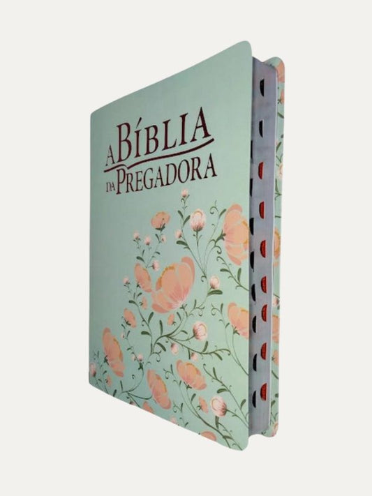 A Bíblia Da Pregadora I Grande I Capa Verde Flores Esperança I ARC