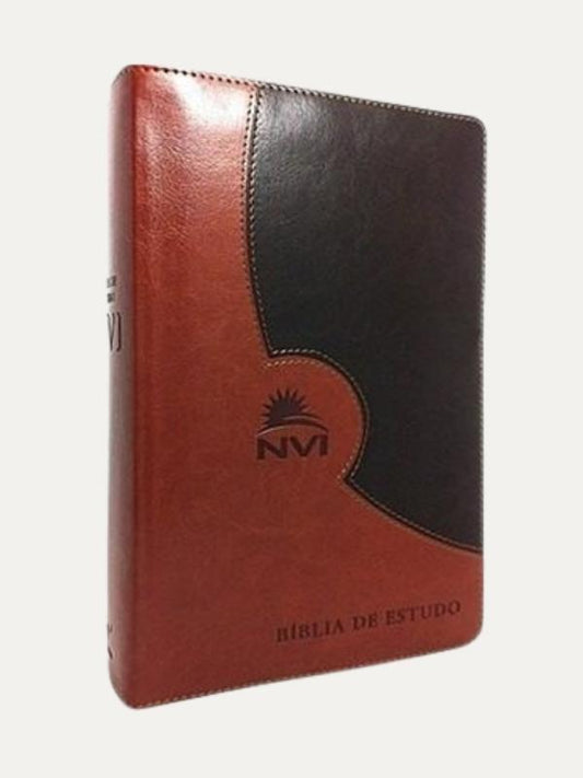 Bíblia de Estudo NVI | Marrom e Marrom Escuro