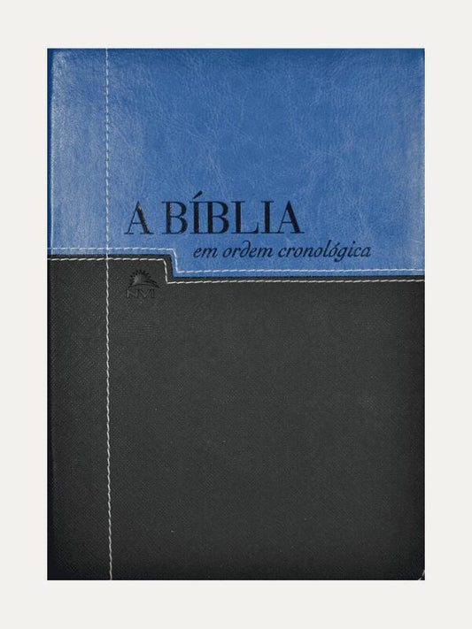 Bíblia em ordem cronológicaI Capa Imperfeita  azul e preta I Vida