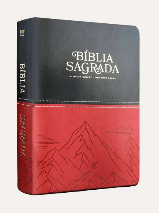 Bíblia AEC letra gigante I preta e vermelho montanhas