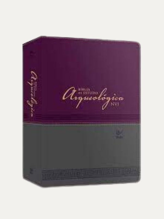 Bíblia de estudo Arqueológica NVI I CAPA IMPERFEITA Roxo e Cinza  I Vida