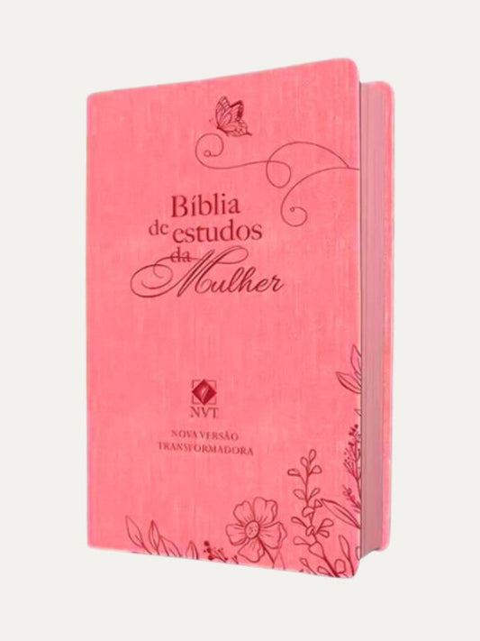 Bíblia de Estudos da Mulher I NVT I Capa Luxo Rosa