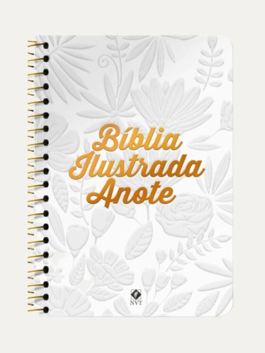 Bíblia Ilustrada Anote NVT espiral - Tela Branca