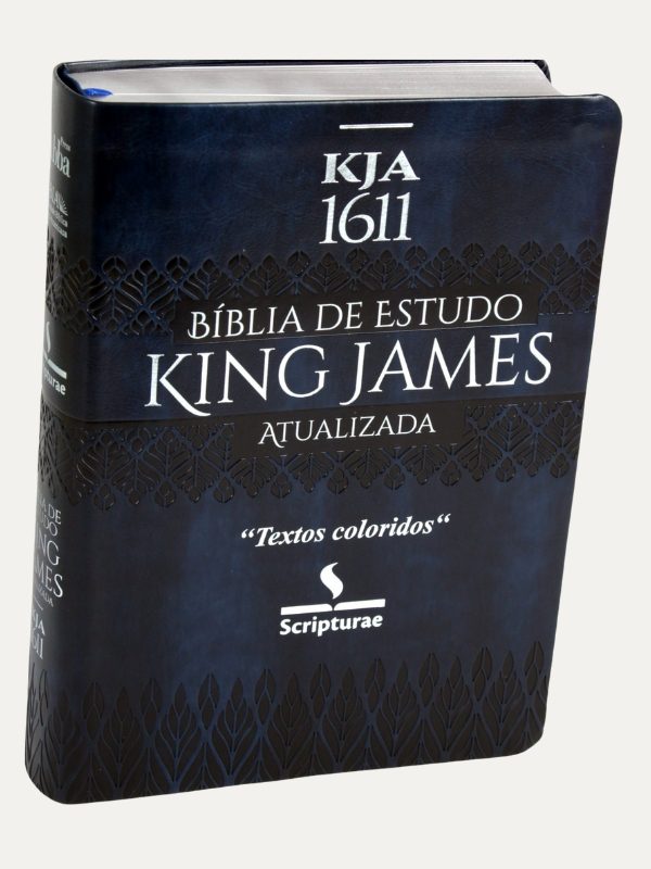 Bíblia KJA Estudo I luxo com textos coloridos I Capa Luxo Azul