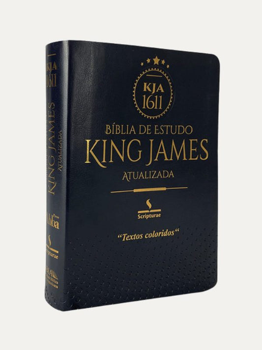 Bíblia KJA Estudo I luxo com textos coloridos I Capa Luxo Preta
