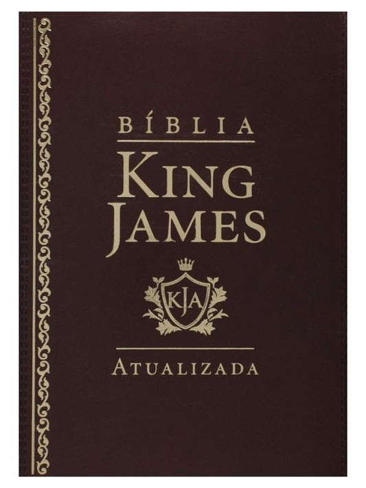 Bíblia King James Atualizada De Estudo | Capa Luxo Marrom